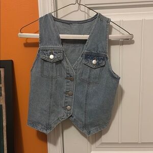 Denim Button-Up Vest